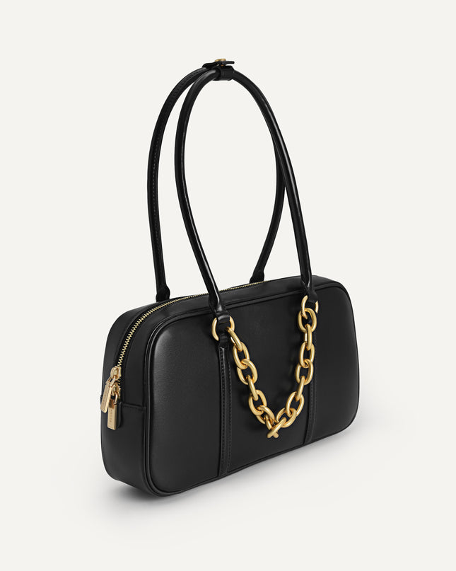 Chain Detailed Top Handle Bag