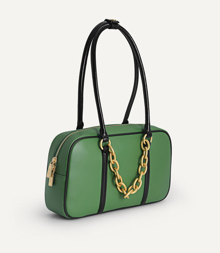 Chain Detailed Top Handle Bag