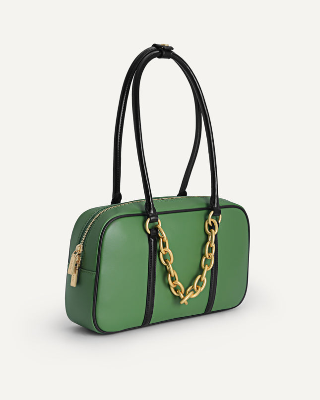 Chain Detailed Top Handle Bag