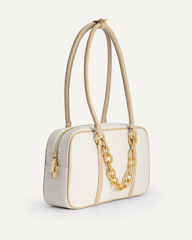 Chain Detailed Top Handle Bag