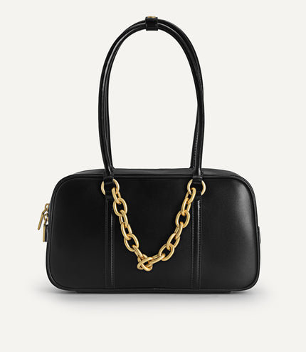 Chain Detailed Top Handle Bag