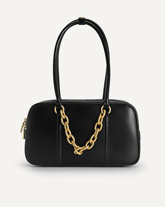 Chain Detailed Top Handle Bag