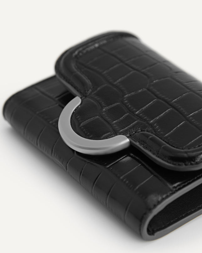 Croc-Effect Bi-Fold Wallet