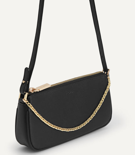 Leather Chain Detailed Shoulder Bag