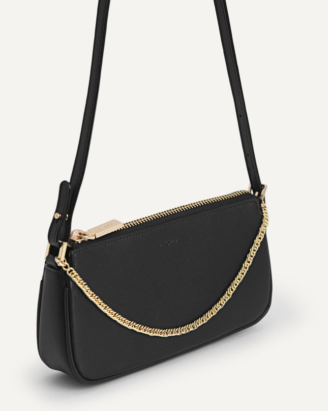 Leather Chain Detailed Shoulder Bag