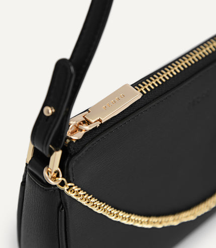 Leather Chain Detailed Shoulder Bag