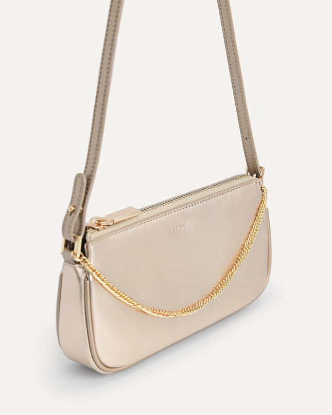 Leather Chain Detailed Shoulder Bag