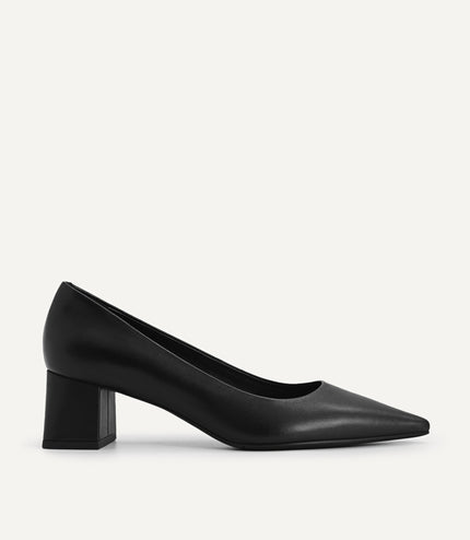 Leather Pointed Toe Pumps