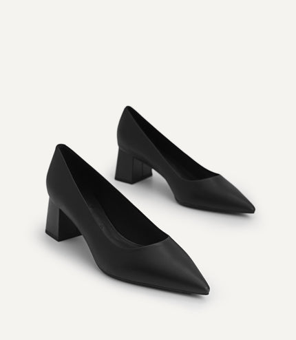 Leather Pointed Toe Pumps