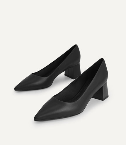 Leather Pointed Toe Pumps