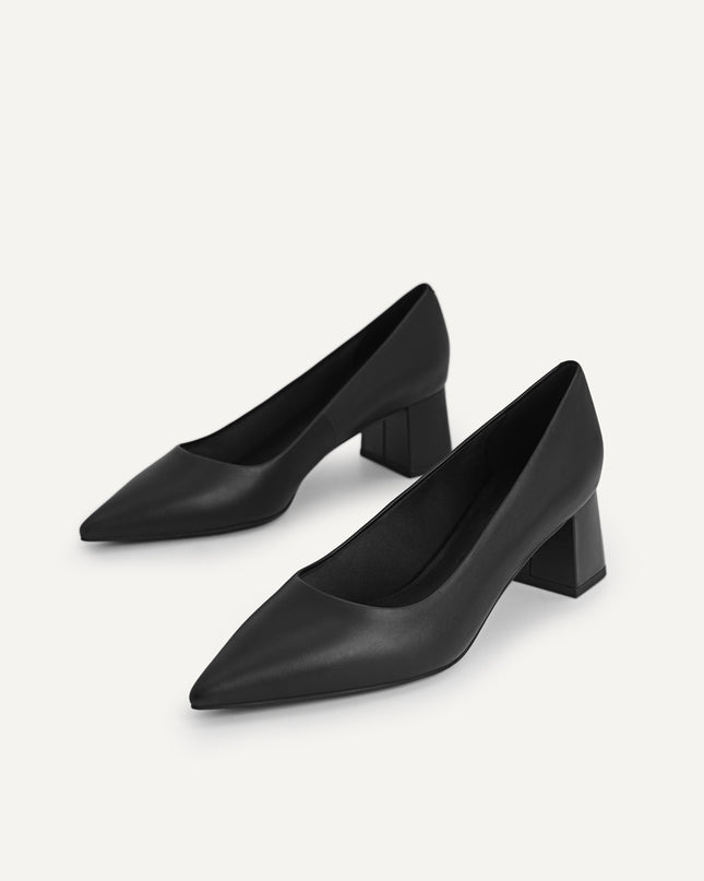 Leather Pointed Toe Pumps