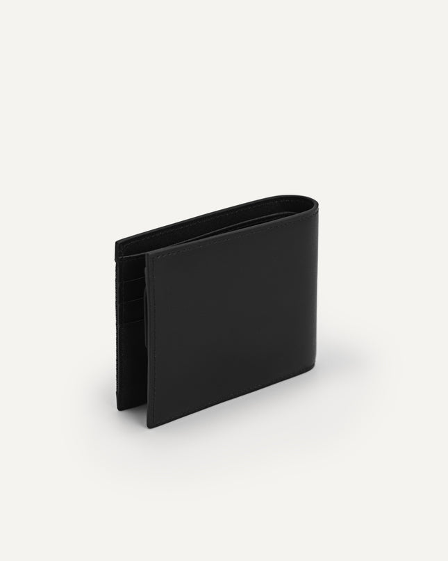 Houndstooth Leather Wallet with Coin Pouch