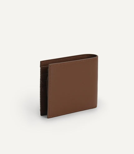 Houndstooth Leather Wallet with Coin Pouch