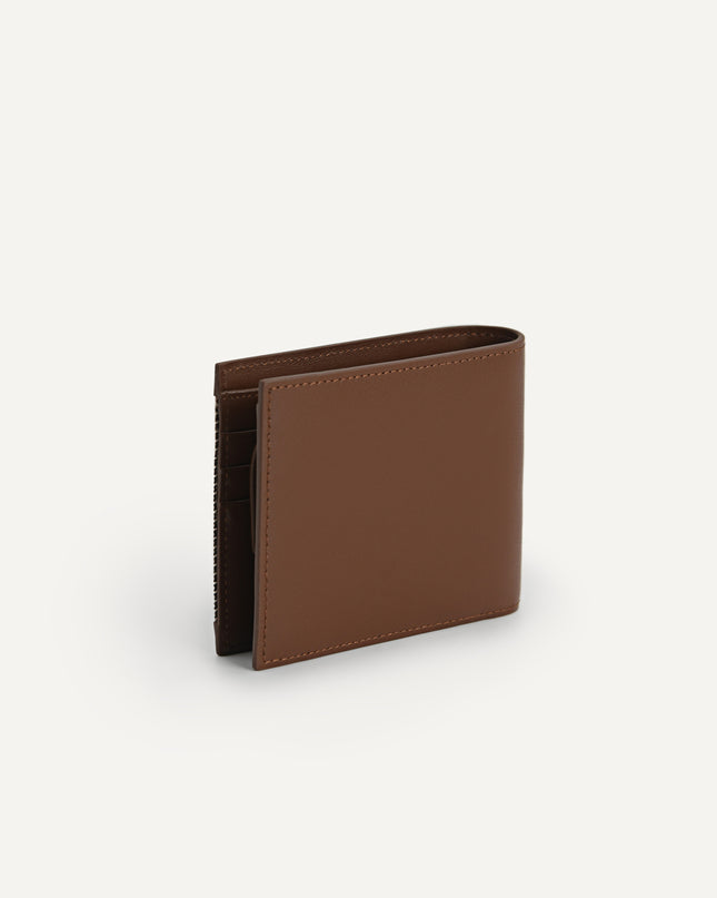 Houndstooth Leather Wallet with Coin Pouch