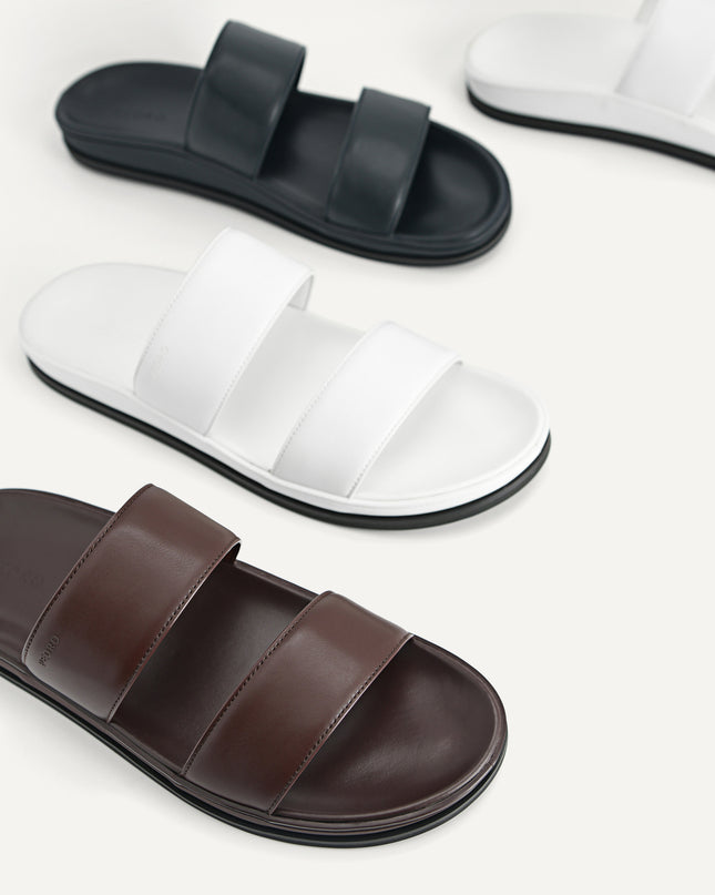 Monochrome Double Strap Sandals