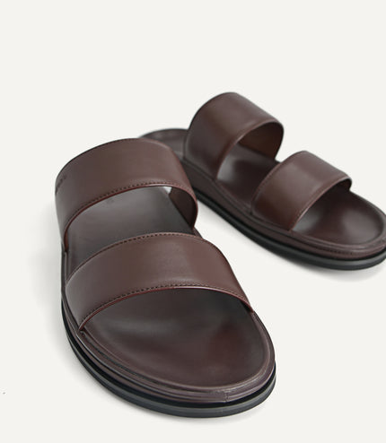 Monochrome Double Strap Sandals