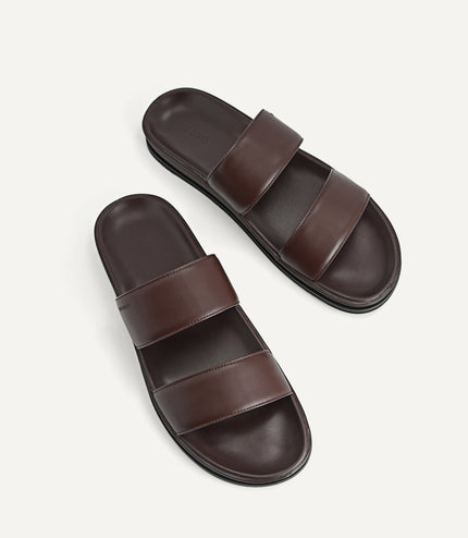 Monochrome Double Strap Sandals