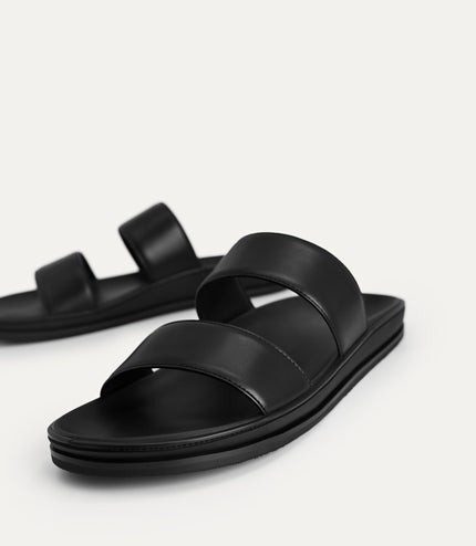 Monochrome Double Strap Sandals