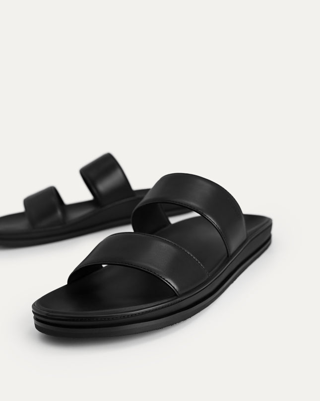 Monochrome Double Strap Sandals