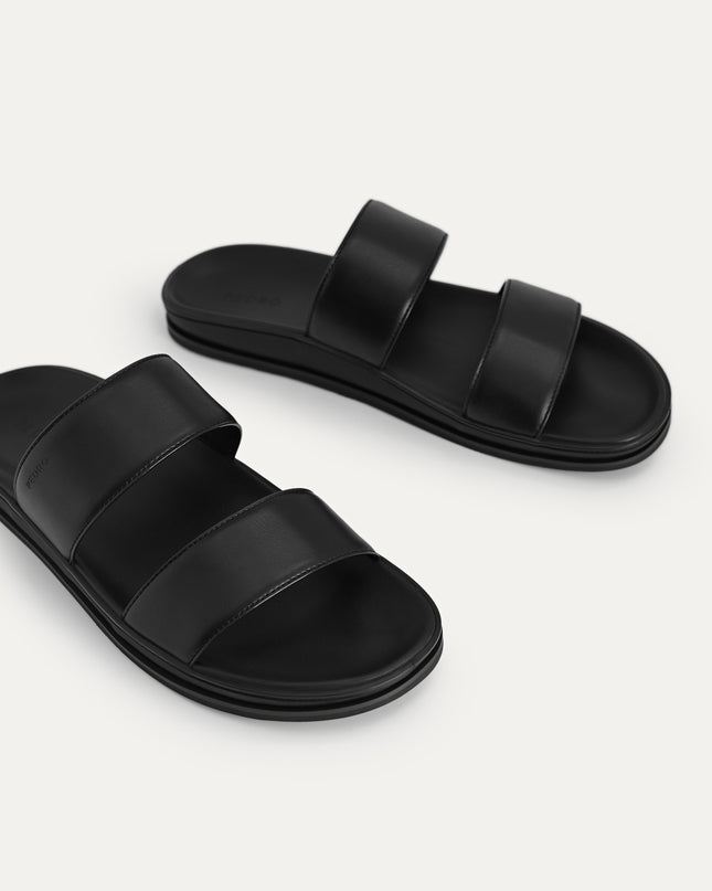 Monochrome Double Strap Sandals