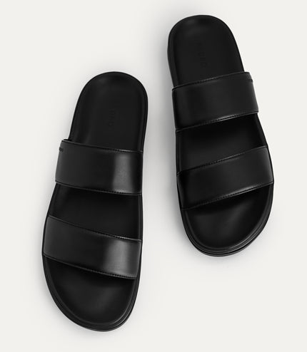 Monochrome Double Strap Sandals