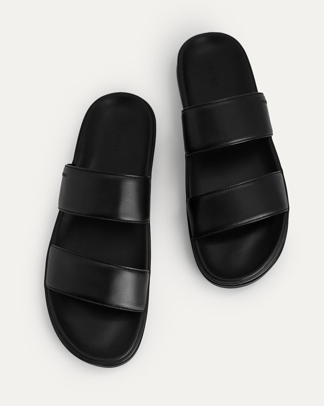 Monochrome Double Strap Sandals