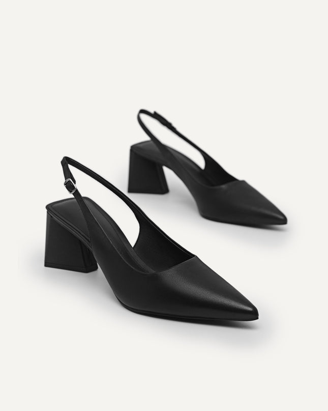 Leather Pointed Slingback Pumps