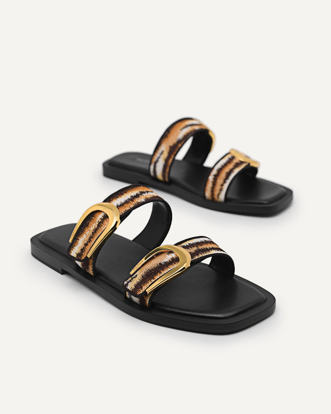 Double Strap Sandals with Buckle Detail