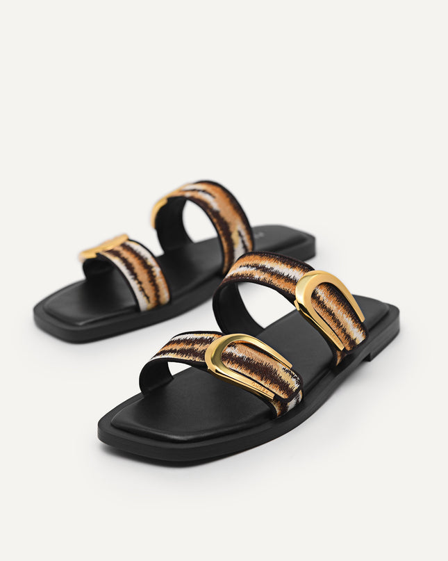 Double Strap Sandals with Buckle Detail