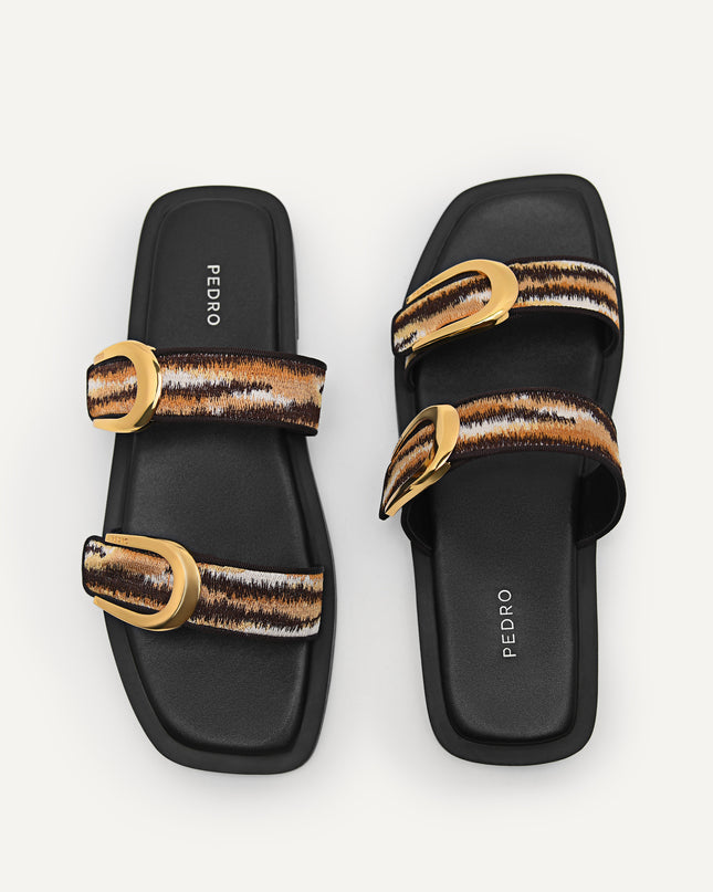 Double Strap Sandals with Buckle Detail