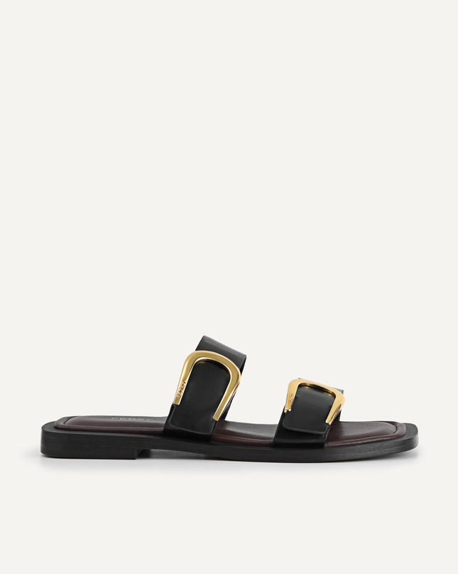 Double Strap Sandals with Buckle Detail