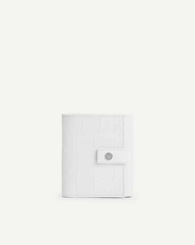 Leather Croc-Effect Tri-Fold Wallet