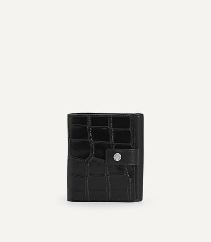 Leather Croc-Effect Tri-Fold Wallet