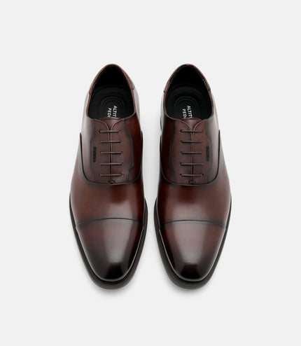 Altitude Leather Captoe Oxford Shoes-Brown