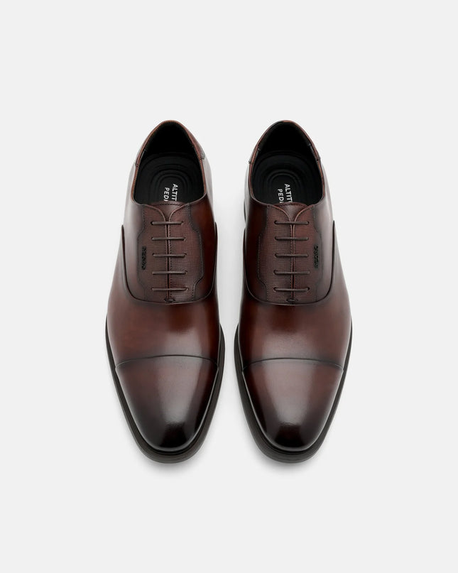 Altitude Leather Captoe Oxford Shoes-Brown