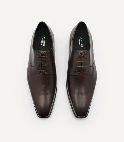 Altitude Lightweight Leather Derby Shoes - Dark Brown