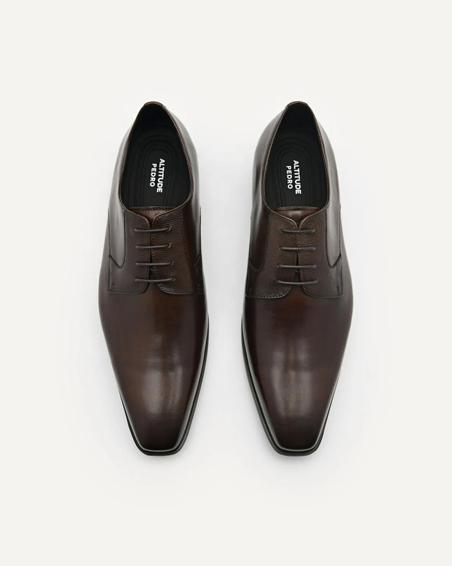 Altitude Lightweight Leather Derby Shoes - Dark Brown