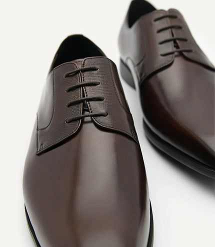 Altitude Lightweight Leather Derby Shoes - Dark Brown
