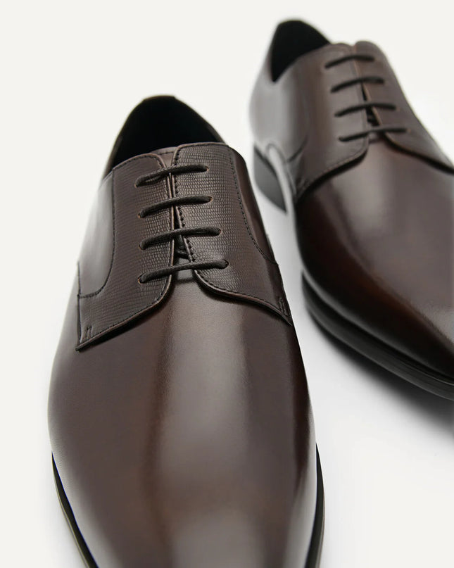 Altitude Lightweight Leather Derby Shoes - Dark Brown