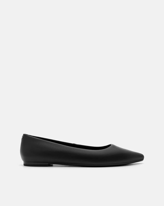Quinn Leather Flats - Black