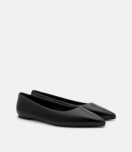 Quinn Leather Flats - Black