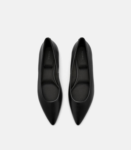 Quinn Leather Flats - Black