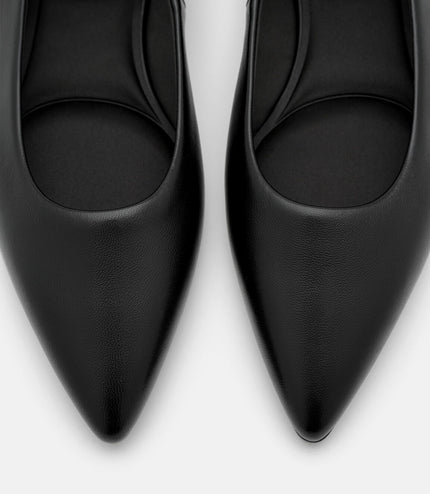 Quinn Leather Flats - Black