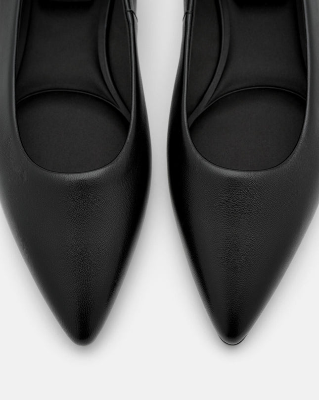Quinn Leather Flats - Black