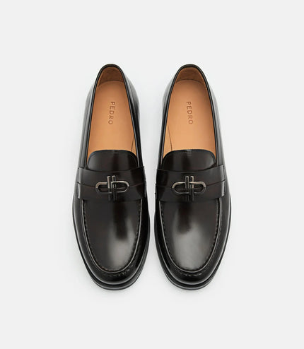 PEDRO Icon Leather Loafers - Dark Brown