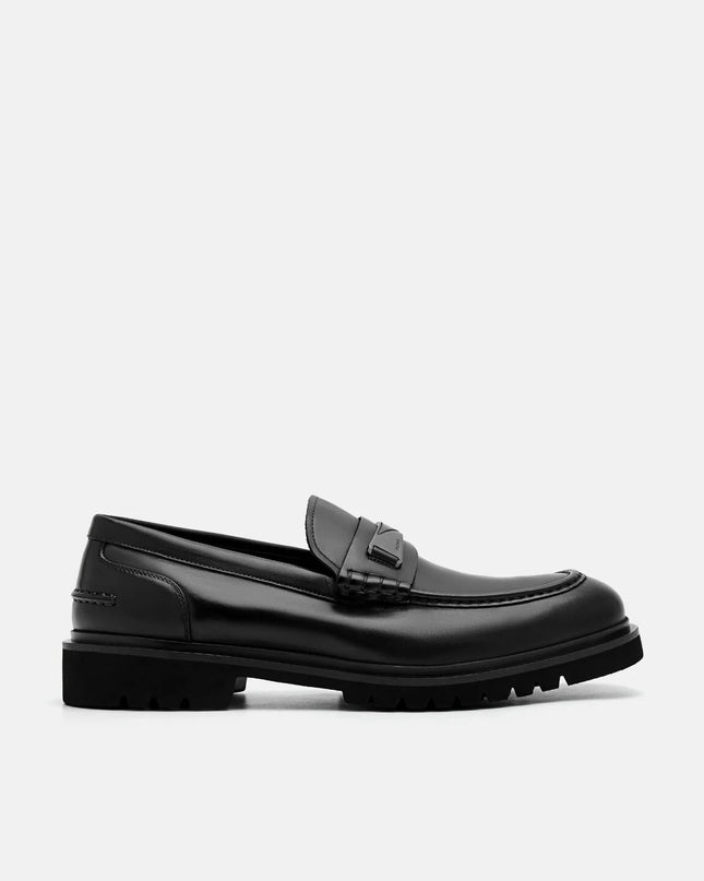 Edge Leather Loafers - Black