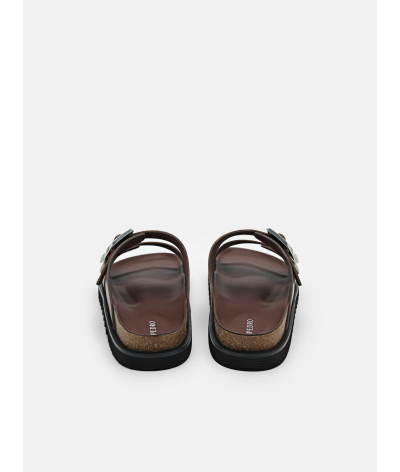 Helix Slide Sandals - Dark brown
