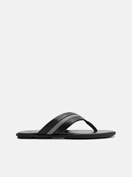 Banded Thong Sandals - Black