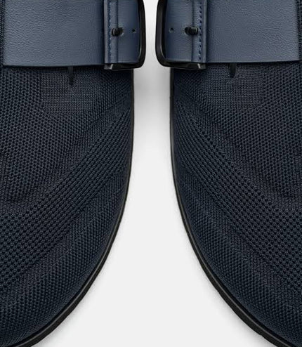 Helix Knitted Mules - Navy Fabric
