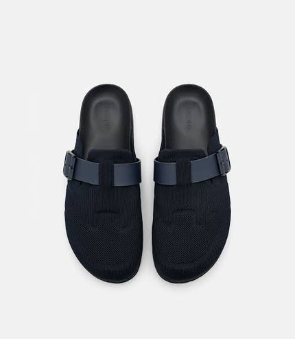 Helix Knitted Mules - Navy Fabric